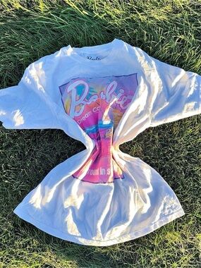 Vintage white Barbie dream car size large tee shirt Y2K